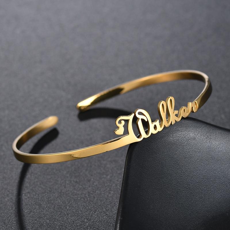 Personalized Gold Custom Bangles Mymaebell.com