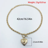 Punk Gold Silver Heart Pendant Mymaebell.com