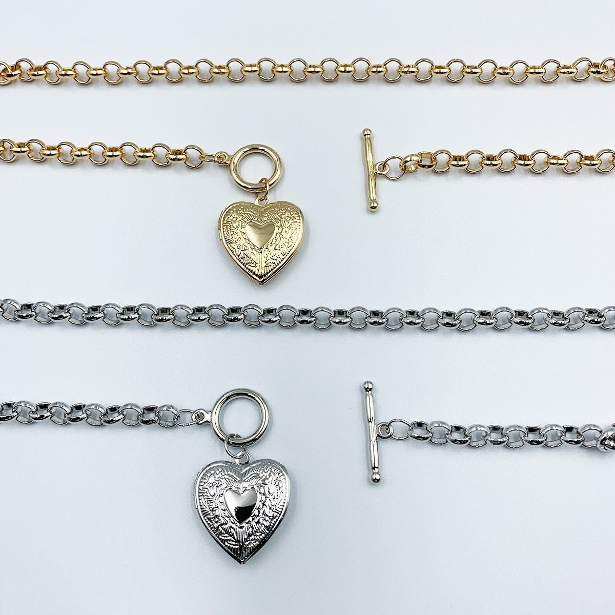 Punk Gold Silver Heart Pendant Mymaebell.com