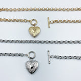 Punk Gold Silver Heart Pendant Mymaebell.com