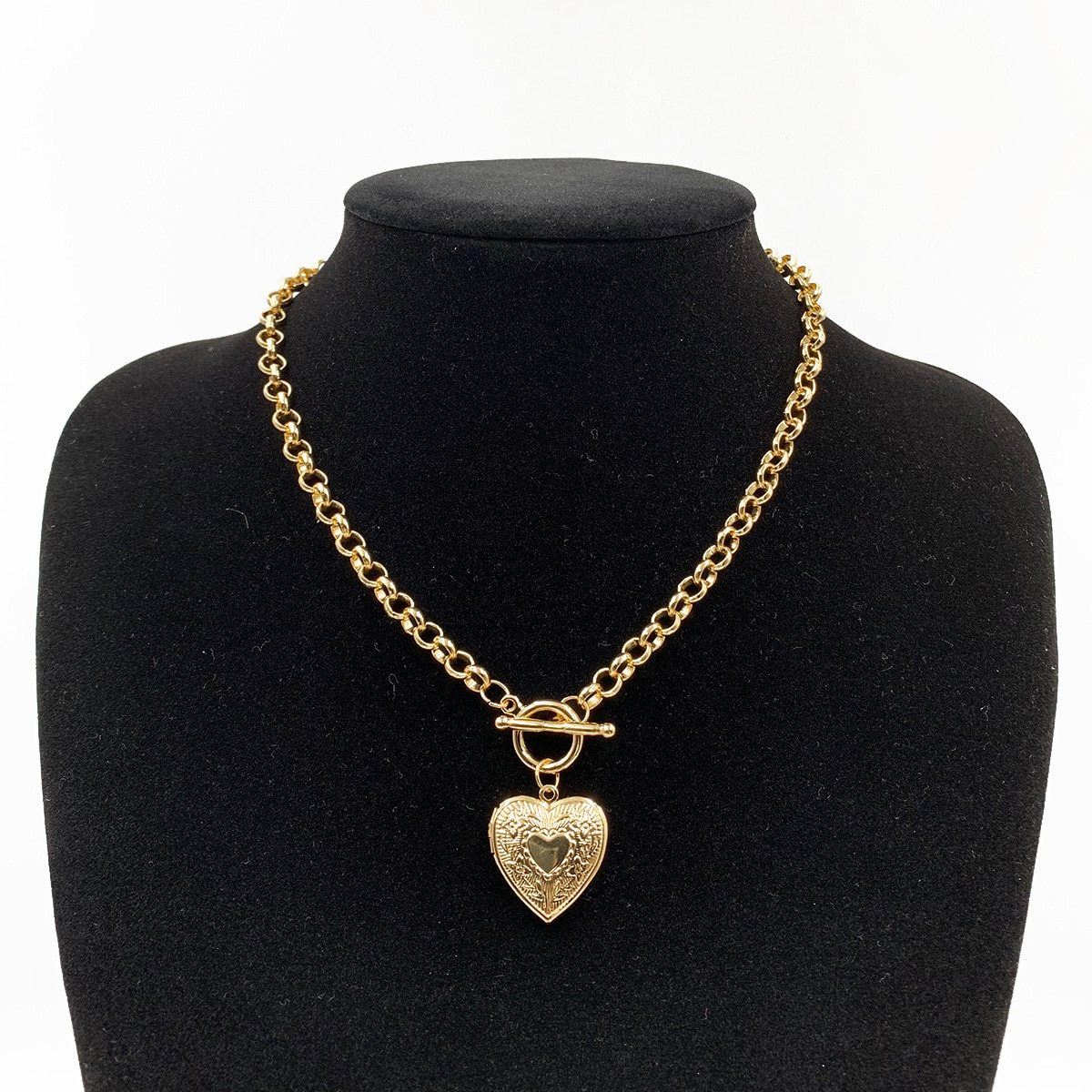 Punk Gold Silver Heart Pendant Mymaebell.com