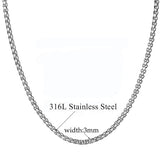 Stainless Steel Gold Chains For Men and Women Mymaebell.com 547 Silver Color 46cm