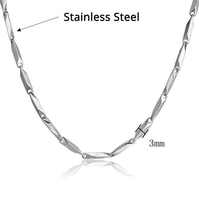 Stainless Steel Gold Chains For Men and Women Mymaebell.com 584 Silver Color 46cm