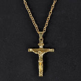 Jesus Cross pendant Mymaebell.com gold 60cm long