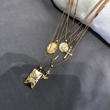 Layered Rose Cross Pendant Mymaebell.com