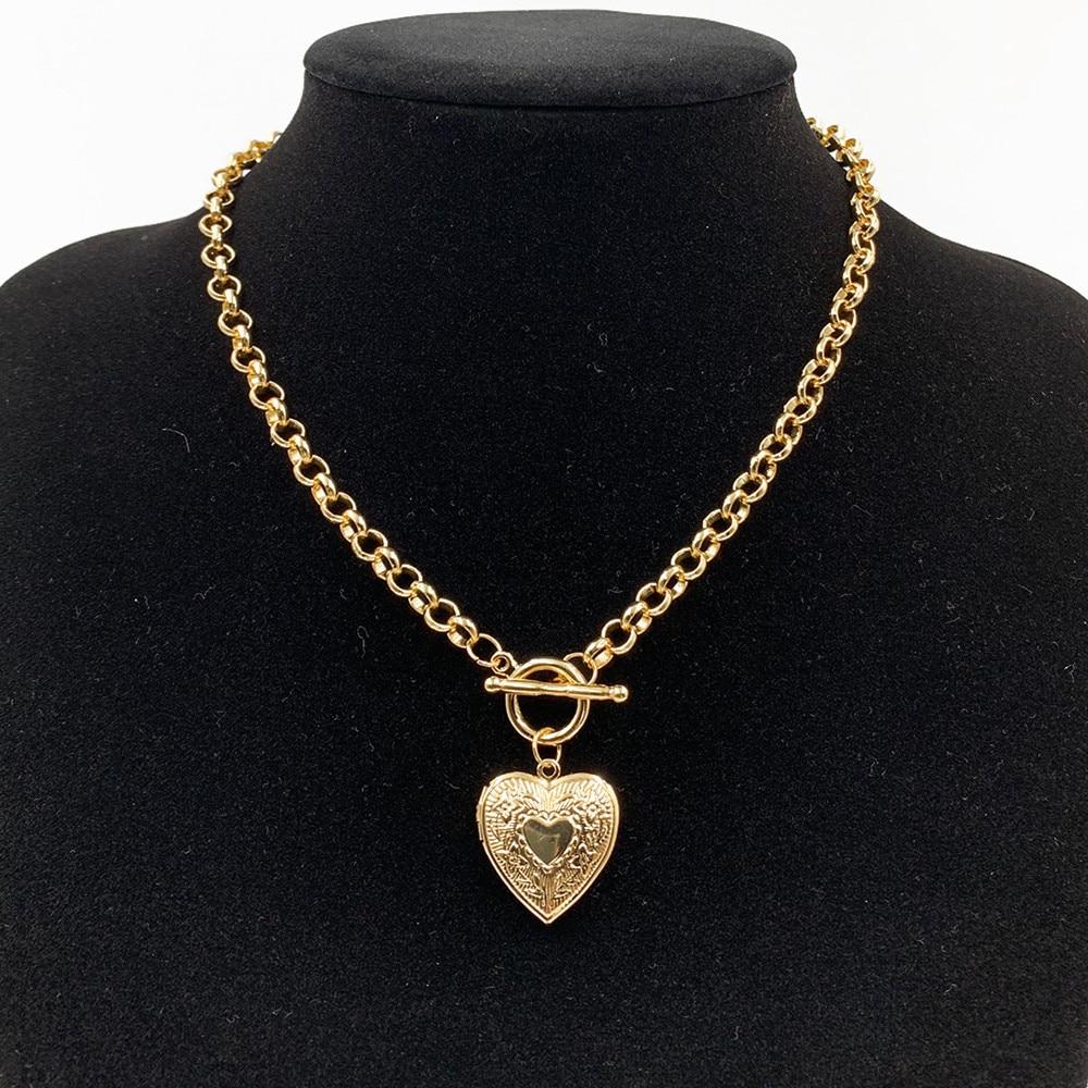 Punk Gold Silver Heart Pendant Mymaebell.com