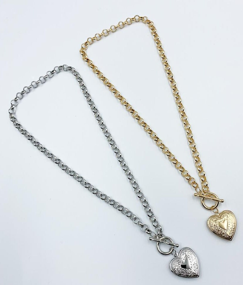 Punk Gold Silver Heart Pendant Mymaebell.com