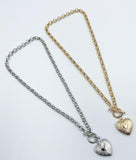 Punk Gold Silver Heart Pendant Mymaebell.com