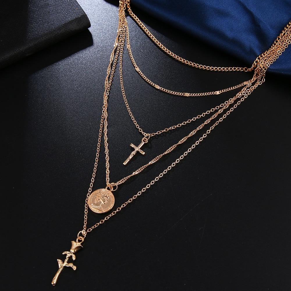 Charm Layers Cross Necklaces Mymaebell.com