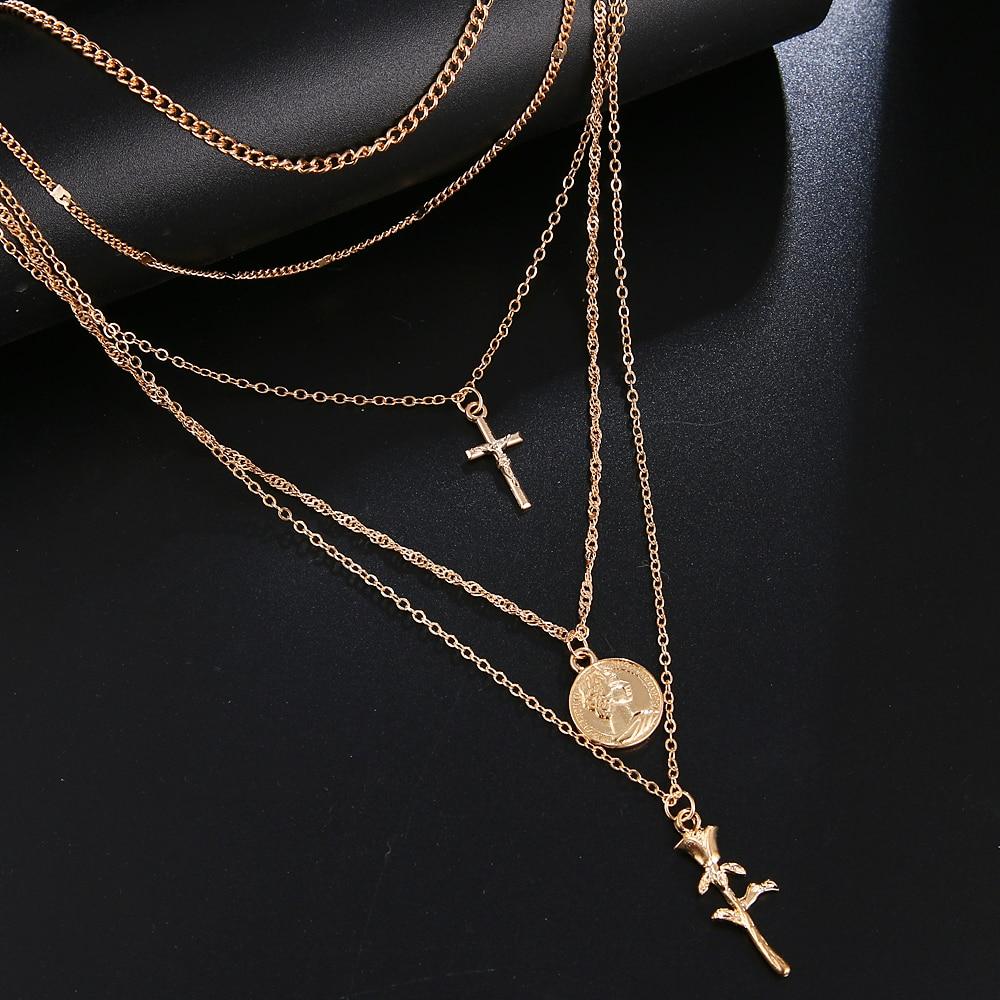 Charm Layers Cross Necklaces Mymaebell.com
