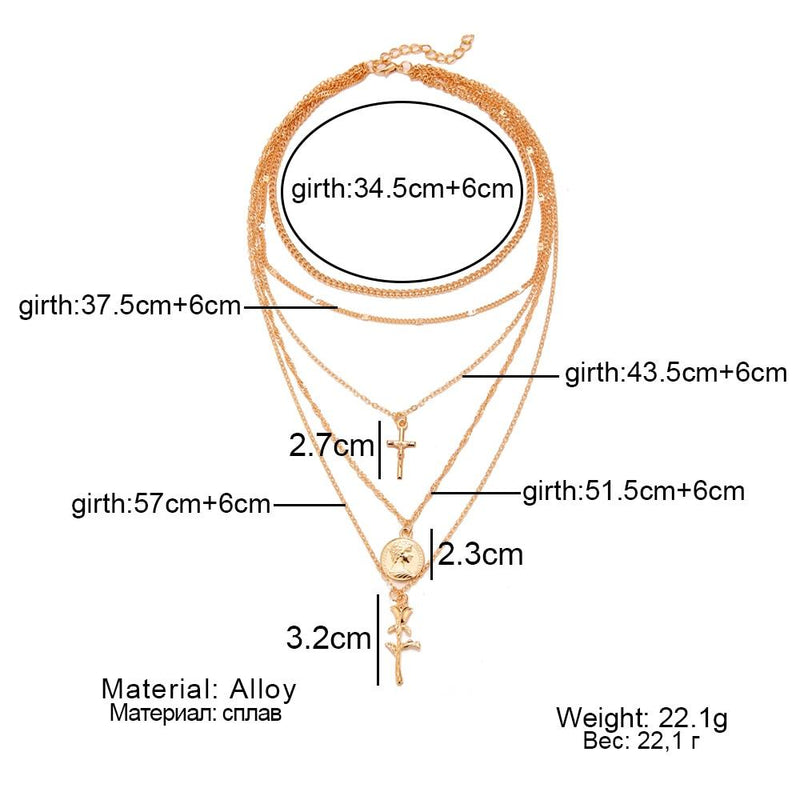 Charm Layers Cross Necklaces Mymaebell.com