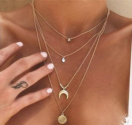 Charm Layers Cross Necklaces Mymaebell.com N732