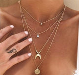 Charm Layers Cross Necklaces Mymaebell.com N732