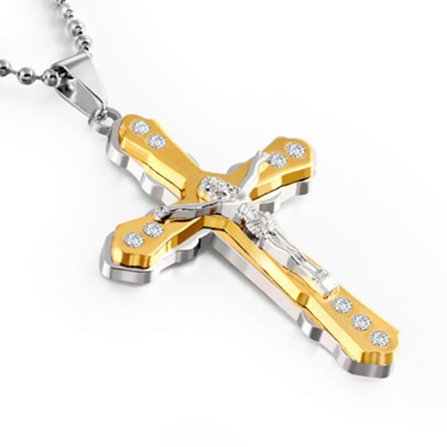Multi-layer Gold Pendant Mymaebell.com Jesus cross Gold