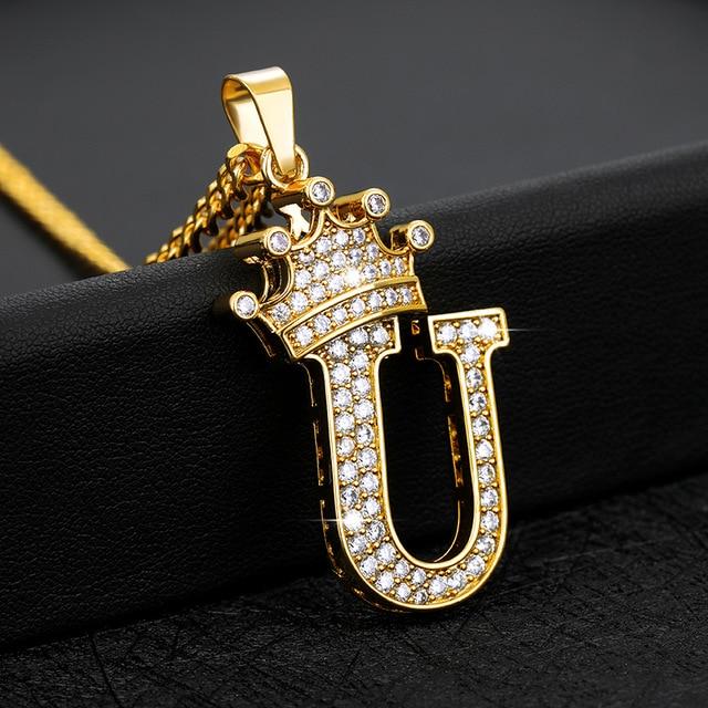 Zircon Alphabet Pendant Mymaebell.com U China