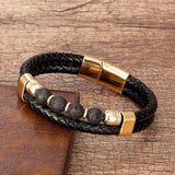 Natural Stone Beads Mymaebell.com Gold-Volcanic 19cm