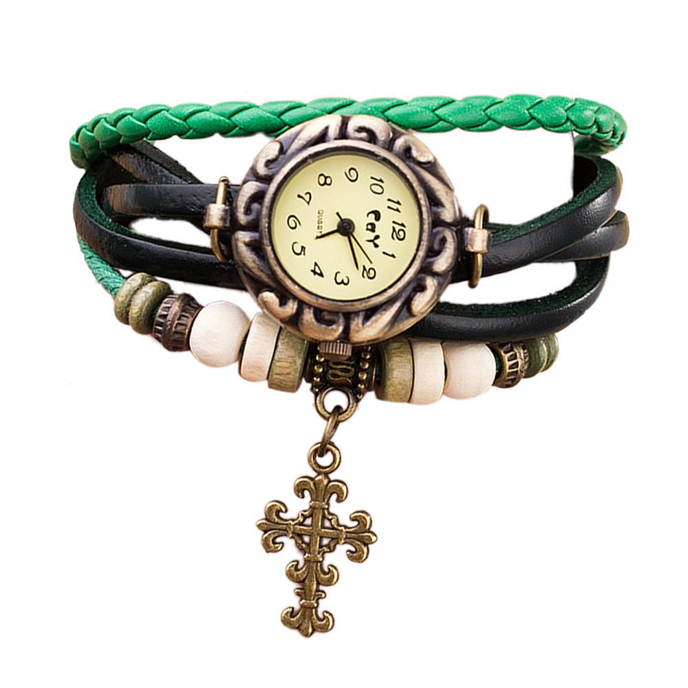 Cross Leather Bracelet | Buy Now Mymaebell.com Green
