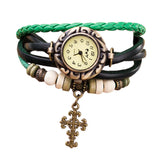 Cross Leather Bracelet | Buy Now Mymaebell.com Green