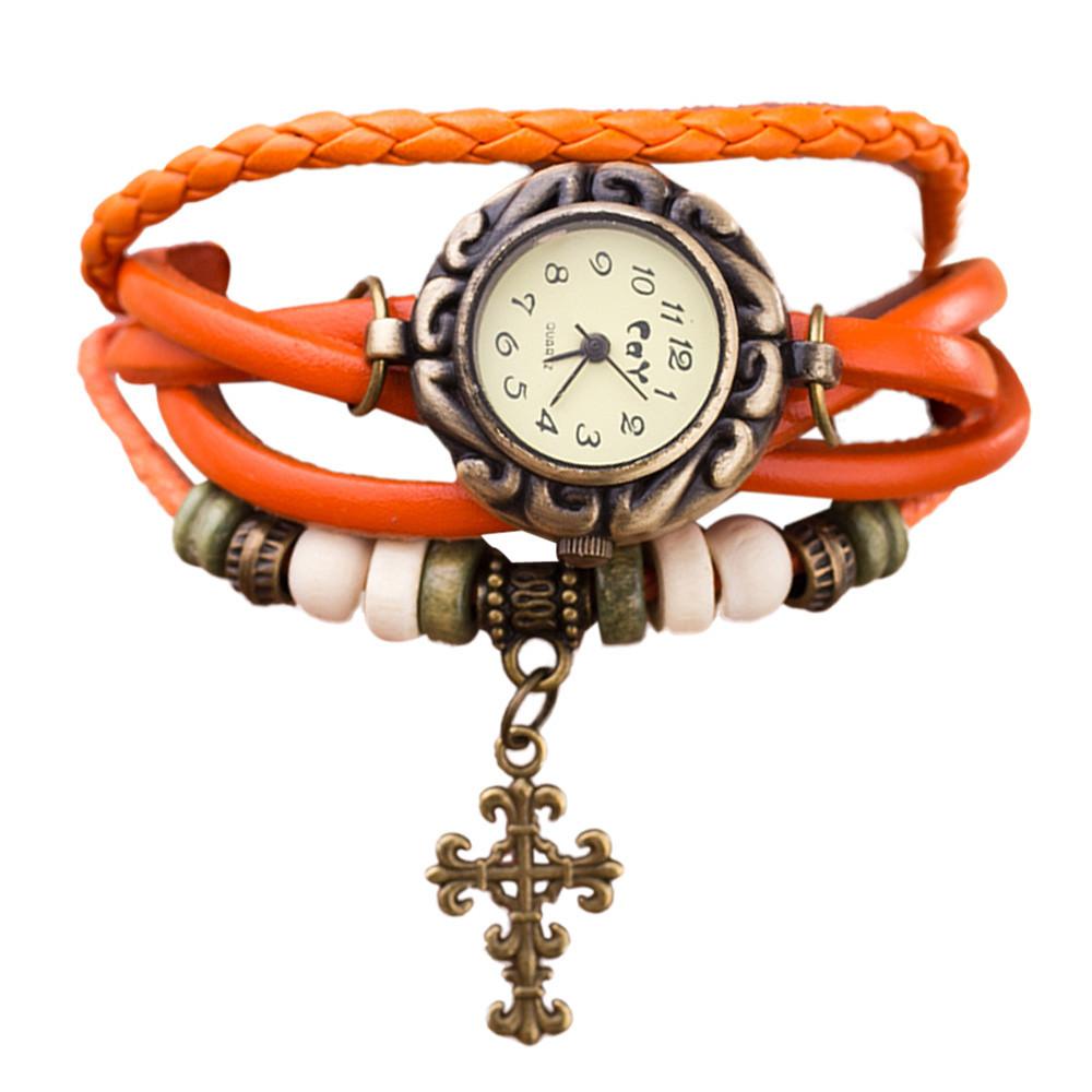 Cross Leather Bracelet | Buy Now Mymaebell.com Orange
