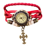 Cross Leather Bracelet | Buy Now Mymaebell.com Red