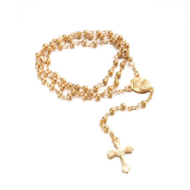 Rosary Necklace Mymaebell.com Gold
