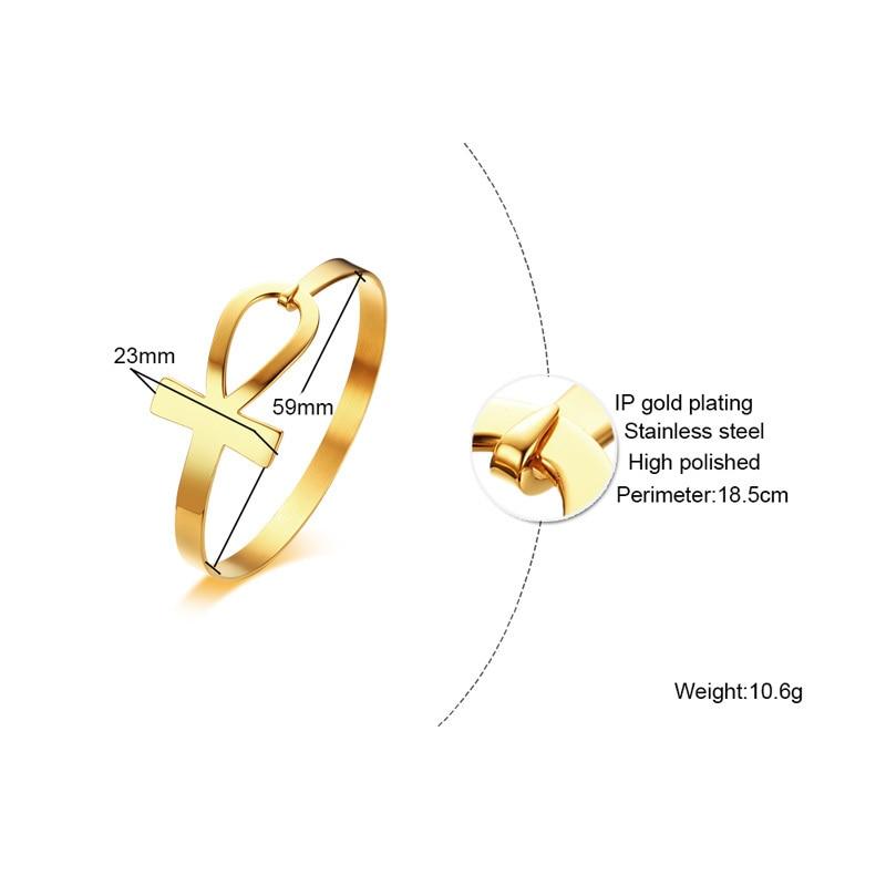 Stainless Steel Cross Bangle Bracelet Mymaebell.com