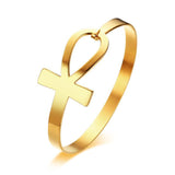 Stainless Steel Cross Bangle Bracelet Mymaebell.com Gold