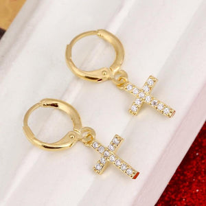 Small Cross Earrings Mymaebell.com