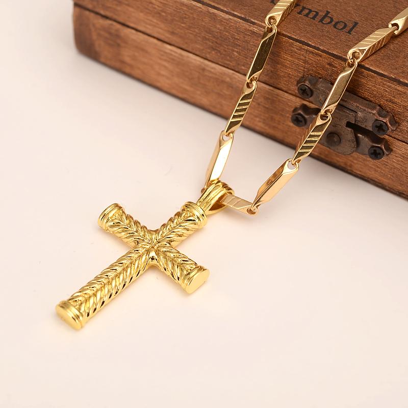 MEN'S - Women 18 k Solid gold GF cross charms pendant Mymaebell.com