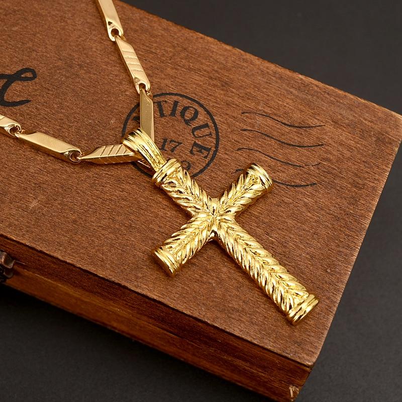 MEN'S - Women 18 k Solid gold GF cross charms pendant Mymaebell.com