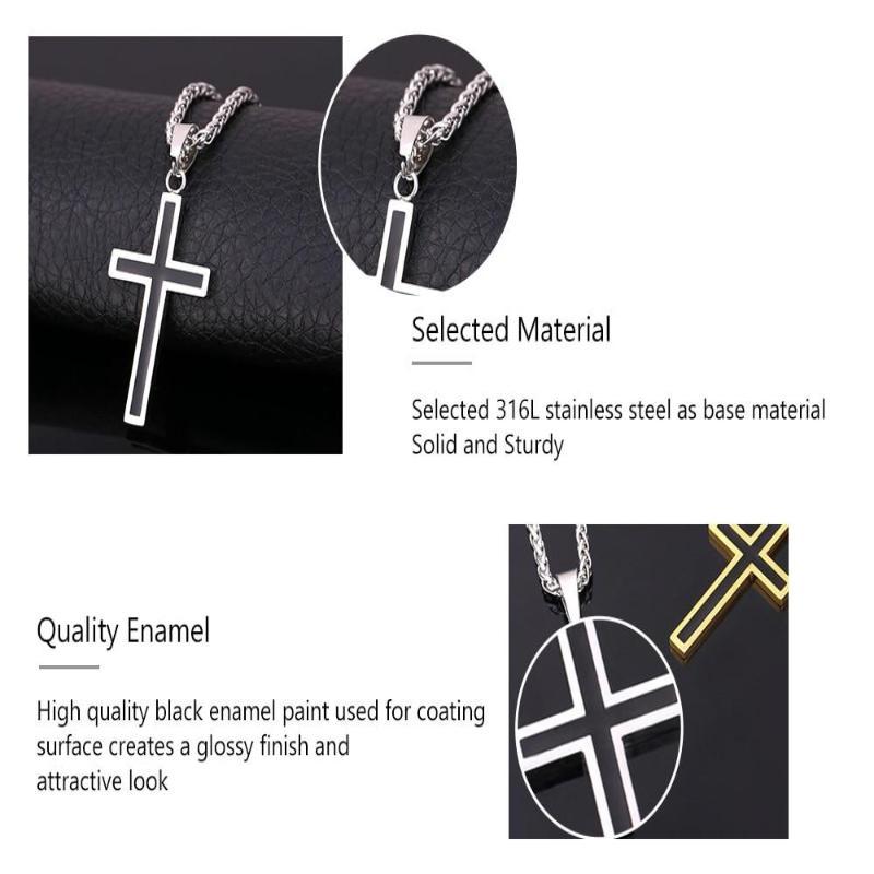 Unique Inlayed Cross Necklace Mymaebell.com