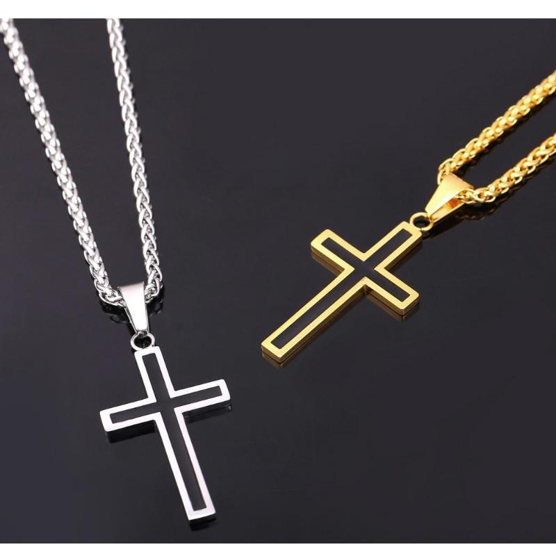 Unique Inlayed Cross Necklace Mymaebell.com