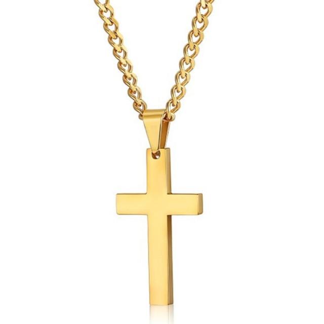 Plated Cross Necklace Mymaebell.com Gold