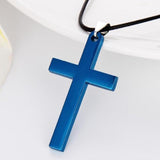 Plated Cross Necklace Mymaebell.com Blue