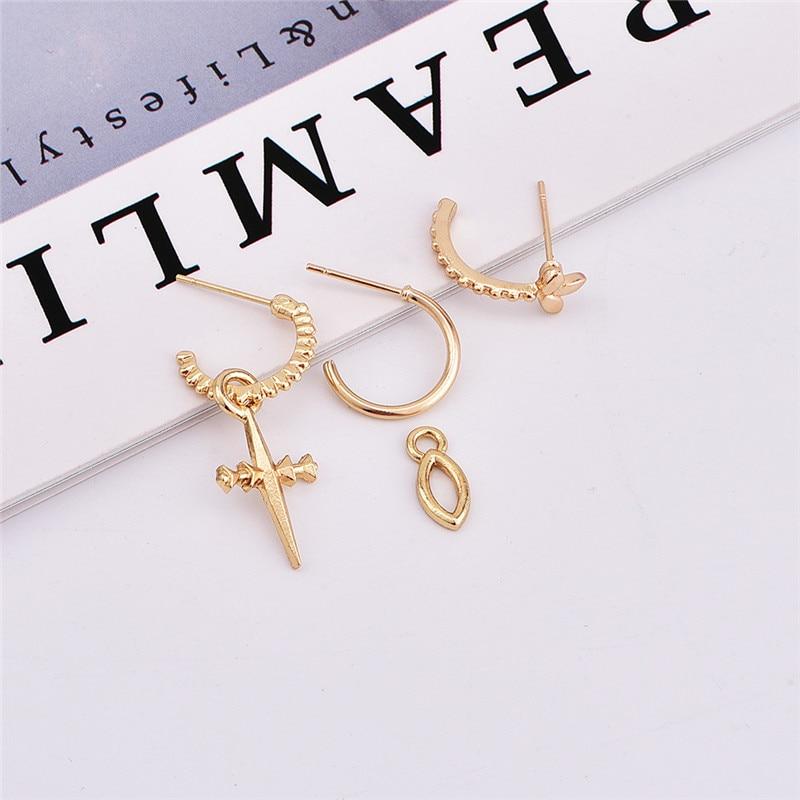 Women Cross Stub-3pcs-set-stainless-steel-earrings Mymaebell.com