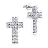Women Crystal Cross Stud Earring Mymaebell.com
