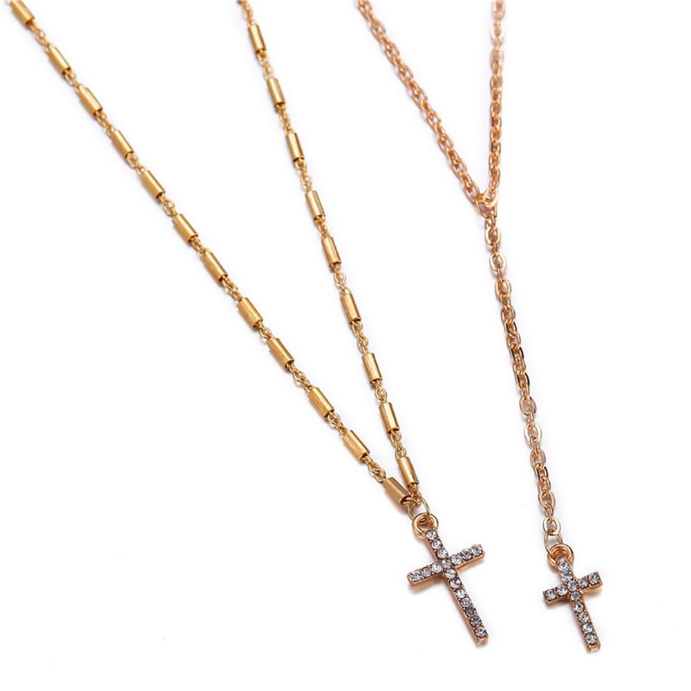 Double Layered Cross Necklace Mymaebell.com