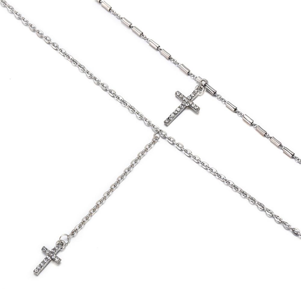 Double Layered Cross Necklace Mymaebell.com