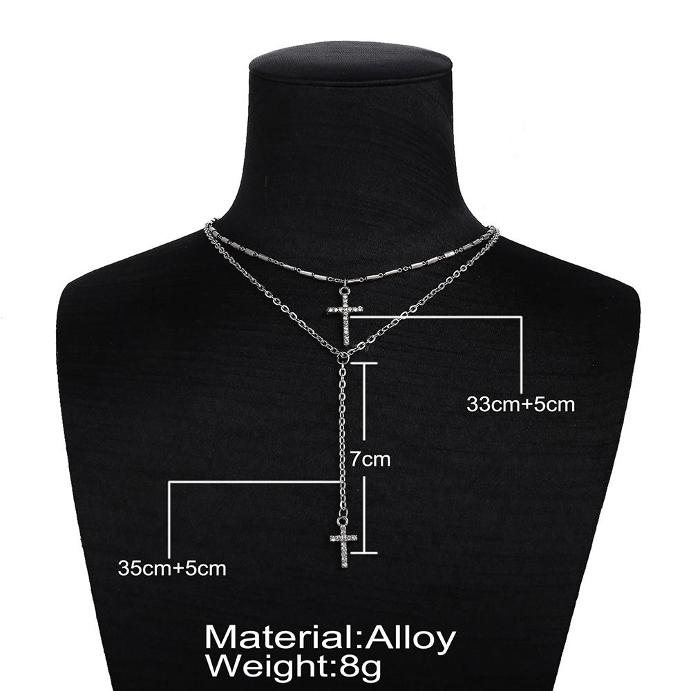 Double Layered Cross Necklace Mymaebell.com