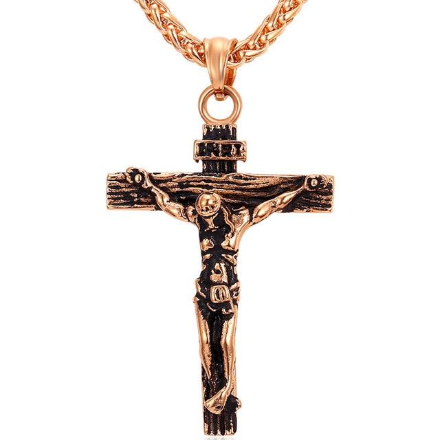 Crucifix Necklace Mymaebell.com Rose Gold Color