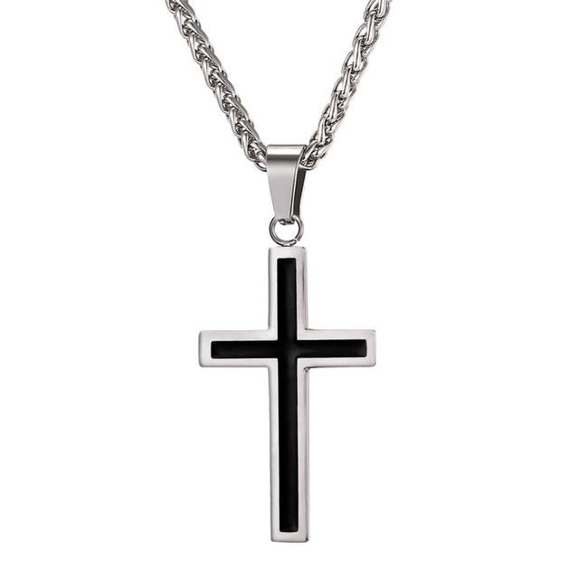 Unique Inlayed Cross Necklace Mymaebell.com Stainless Steel