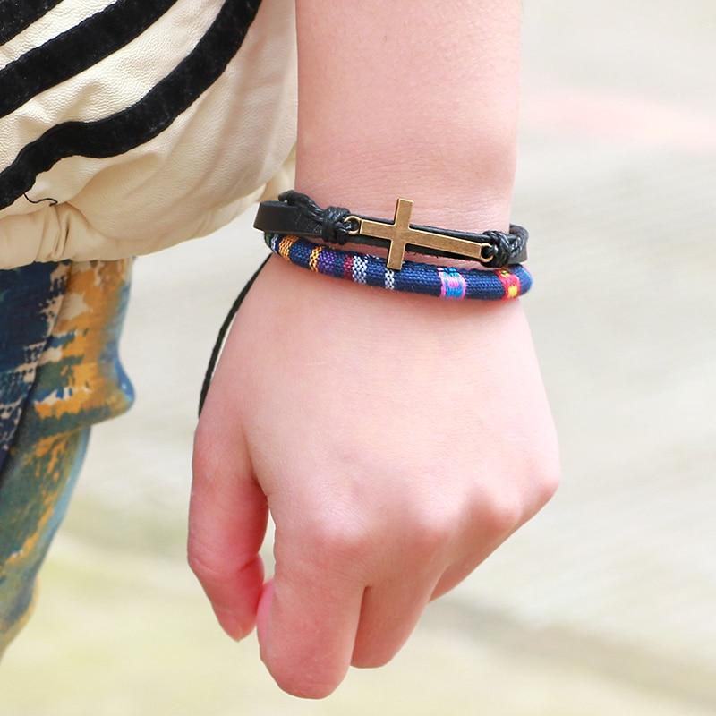 Vintage Cross Rope Bracelet Mymaebell.com