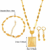 Gold Rectangle Letters Necklaces and Gold Marshall Alphabetl Bracelet Mymaebell.com