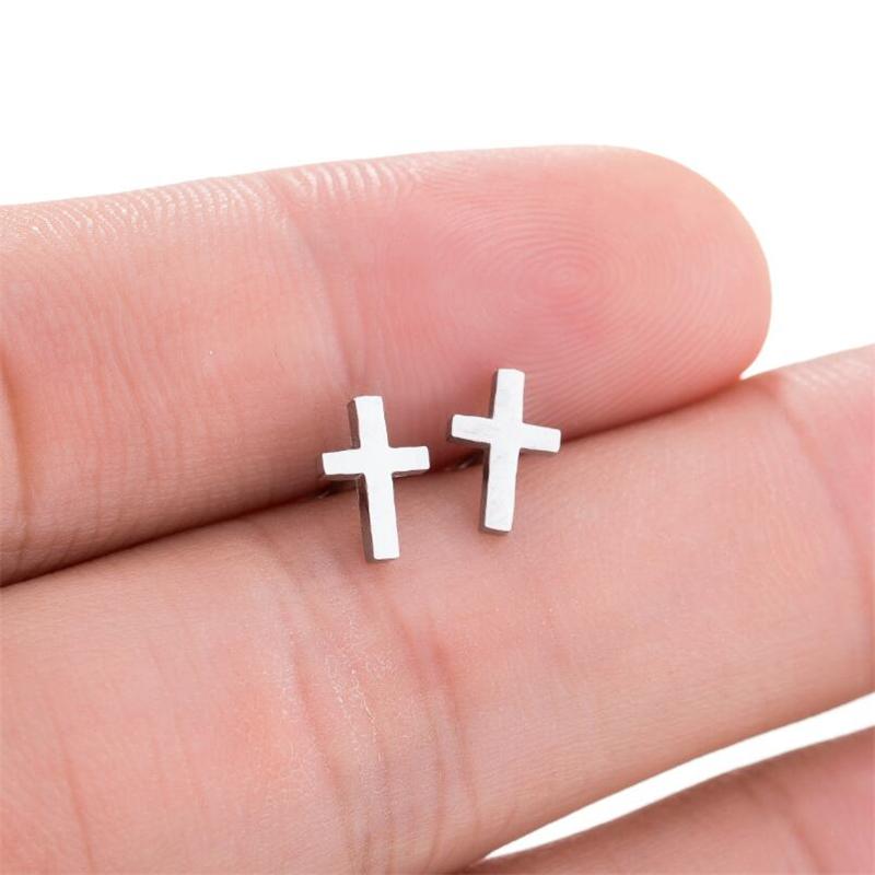 Romantic Mine Cross Stud Earrings Mymaebell.com