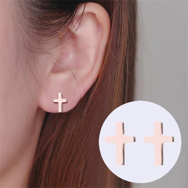 Romantic Mine Cross Stud Earrings Mymaebell.com
