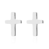 Romantic Mine Cross Stud Earrings Mymaebell.com silver