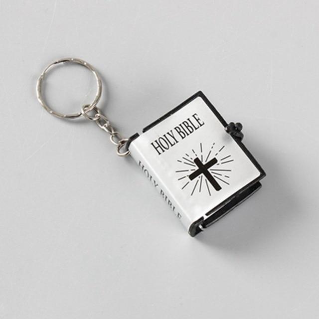 Cute Holy Bible Keychain Mymaebell.com Silver
