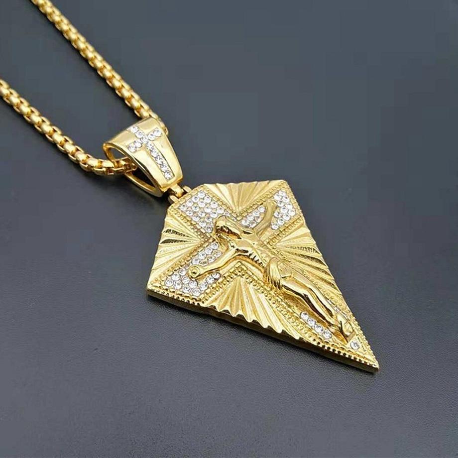 Unique Man Crucifix Necklace | Gold Mymaebell.com