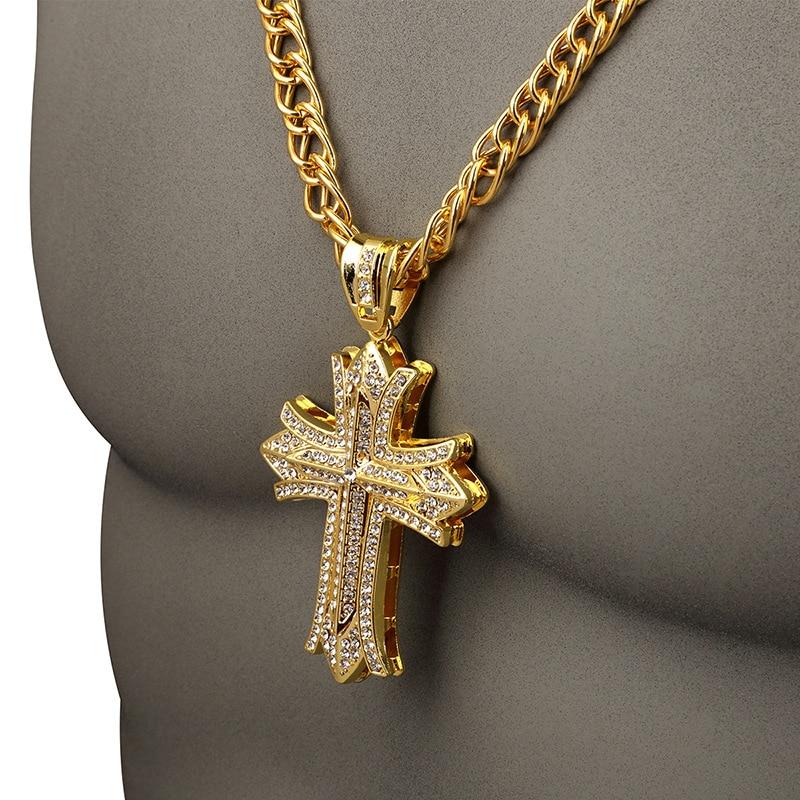 Cross - Hip Hop Iced Necklace- very Long chain Mymaebell.com