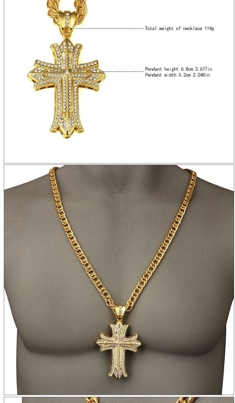 Cross - Hip Hop Iced Necklace- very Long chain Mymaebell.com